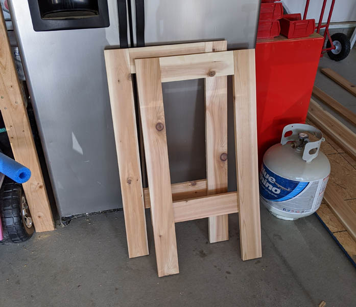 Two end frames for table