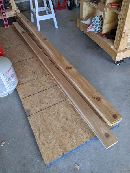 Stack of Western Red Cedar boards